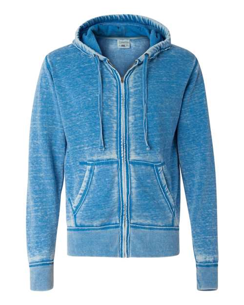 J. America 8916 Men's Vintage Zen Fleece Full-Zip Hooded Sweatshirt