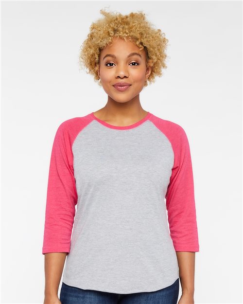 LAT 3530 Women's Baseball Fine Jersey Three-Quarter Sleeve Tee
