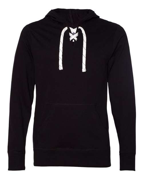 J. America 8231 Unisex Jersey Sport Lace Hooded Pullover