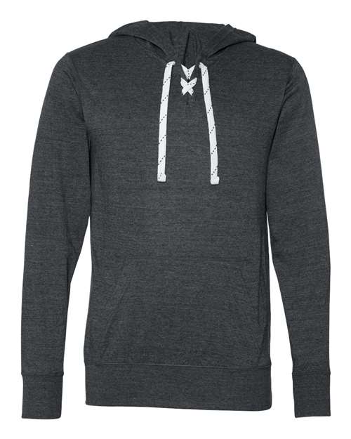 J. America 8231 Unisex Jersey Sport Lace Hooded Pullover