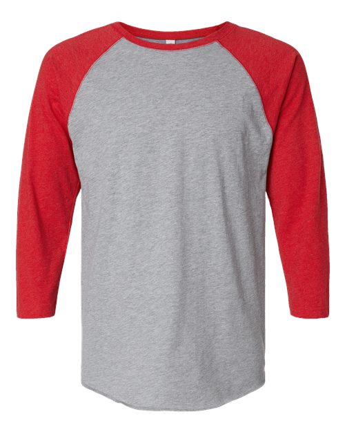 LAT 6930 Unisex Baseball Fine Jersey Three-Quarter Sleeve Tee