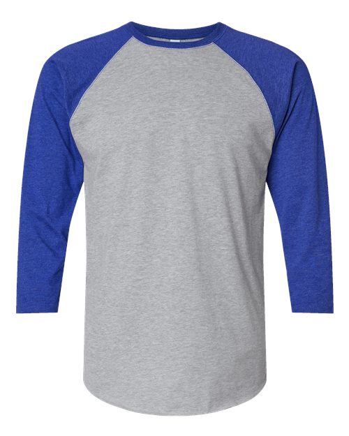 LAT 6930 Unisex Baseball Fine Jersey Three-Quarter Sleeve Tee