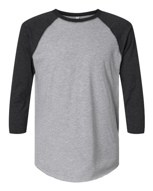 LAT 6930 Unisex Baseball Fine Jersey Three-Quarter Sleeve Tee