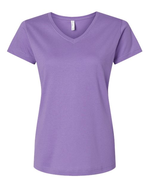 LAT 3507 Women's Fine Jersey V-Neck Tee