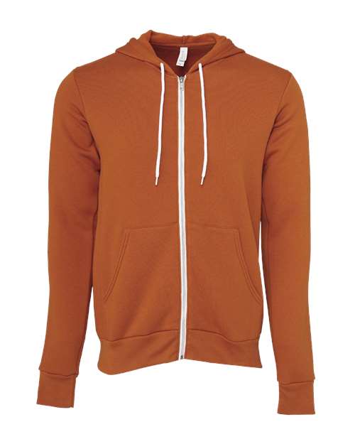 BELLA + CANVAS 3739 Unisex Sponge Fleece Full-Zip Hoodie Sweatshirt