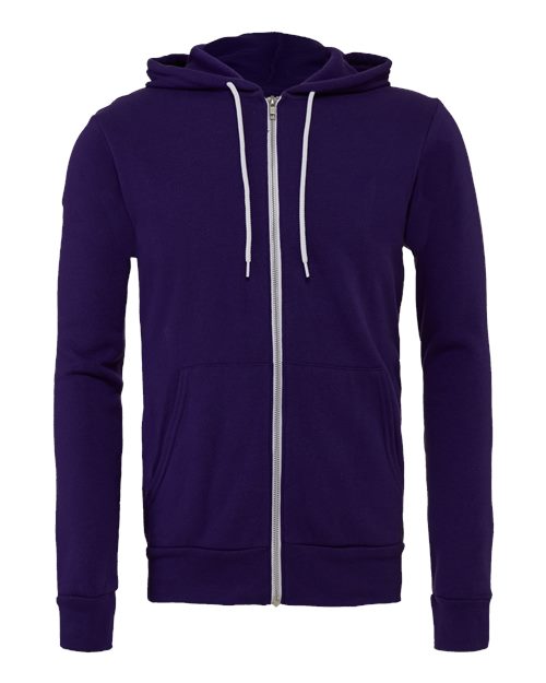 BELLA + CANVAS 3739 Unisex Sponge Fleece Full-Zip Hoodie Sweatshirt