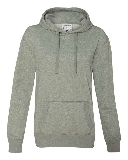 J. America 8860 Women’s Glitter French Terry Hooded Sweatshirt