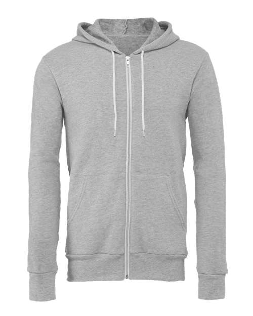 BELLA + CANVAS 3739 Unisex Sponge Fleece Full-Zip Hoodie Sweatshirt