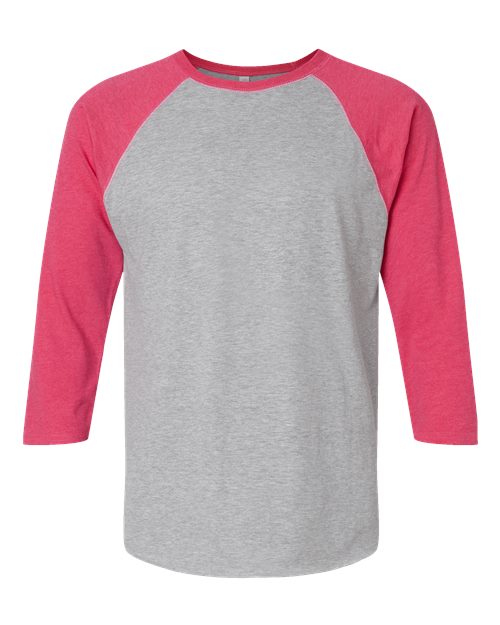 LAT 6930 Unisex Baseball Fine Jersey Three-Quarter Sleeve Tee