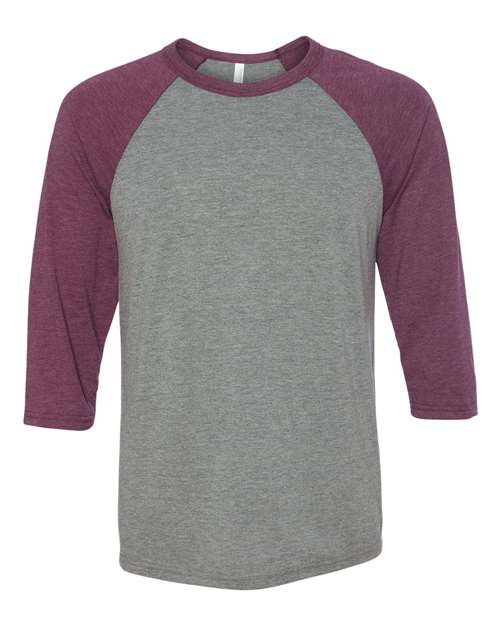 BELLA + CANVAS 3200 Unisex Three-Quarter Sleeve Baseball Tee