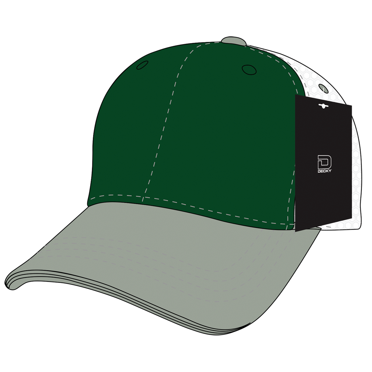 Decky 4006 6 Panel Mid Profile Structured Cotton Trucker