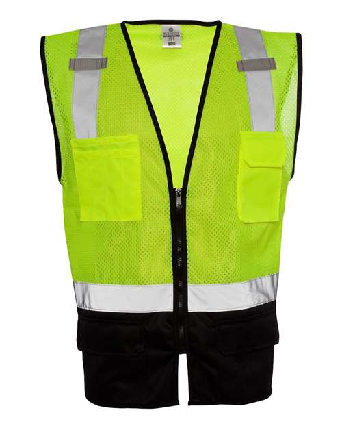 Kishigo 1509 Unisex Black Bottom Mesh Class 2 Vest