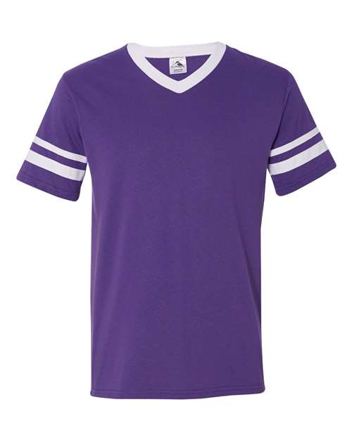 Augusta Sportswear 360 V-Neck Jersey with Striped Sleeves