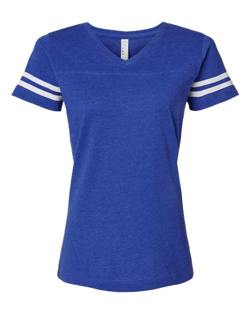 LAT 3537 Women's Football V-Neck Fine Jersey Tee