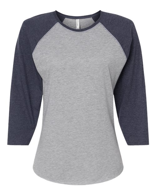 LAT 3530 Women's Baseball Fine Jersey Three-Quarter Sleeve Tee