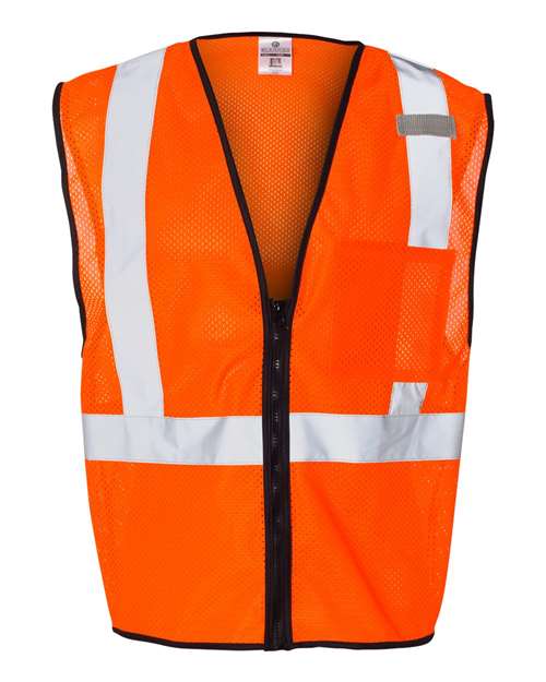 Kishigo 1519-1520 Unisex Single Pocket Zipper Mesh Class 2 Vest