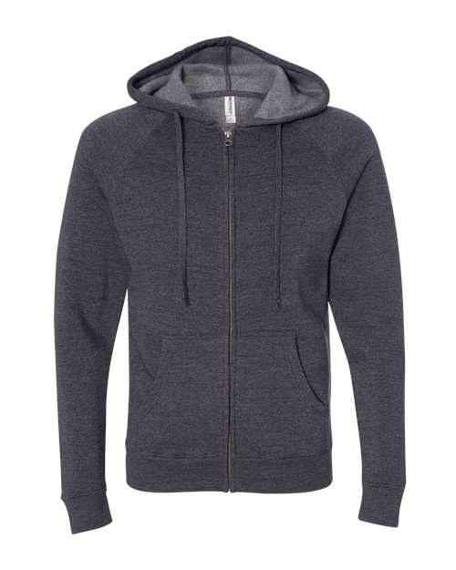 Independent Trading Co. PRM33SBZ Unisex Special Blend Raglan Full-Zip Hooded Sweatshirt