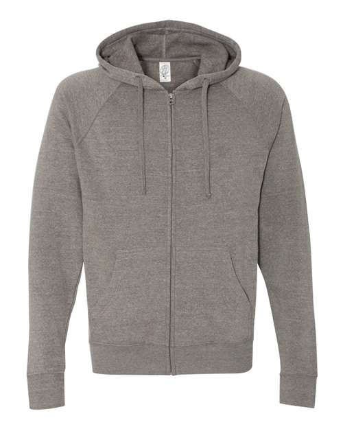 Independent Trading Co. PRM33SBZ Unisex Special Blend Raglan Full-Zip Hooded Sweatshirt