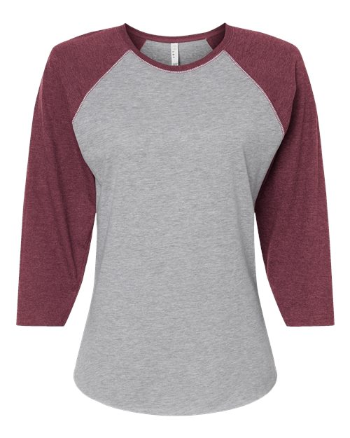 LAT 3530 Women's Baseball Fine Jersey Three-Quarter Sleeve Tee