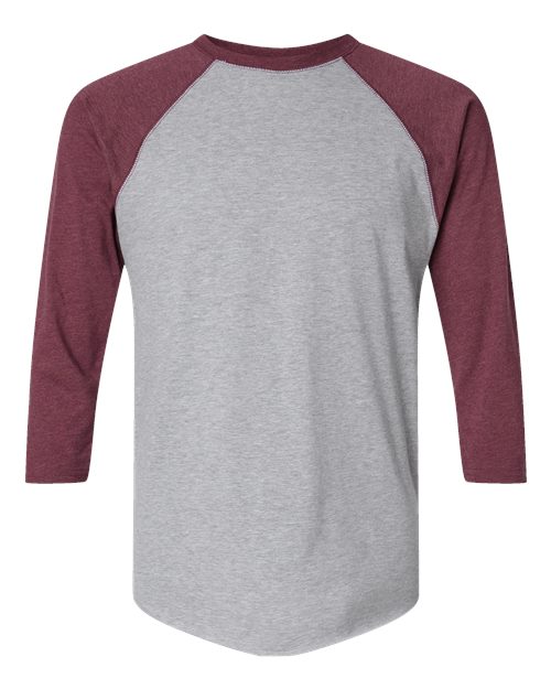 LAT 6930 Unisex Baseball Fine Jersey Three-Quarter Sleeve Tee