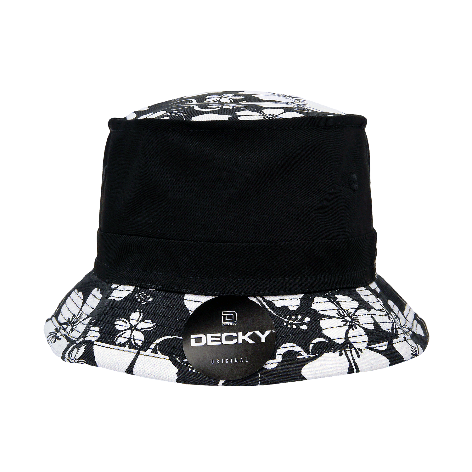 Decky 456 Structured Floral Brim Fisherman's Hat, Black