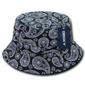 Decky 459 Relaxed Paisley Buckets, Black