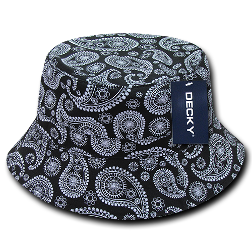 Decky 459 Relaxed Paisley Buckets, Black