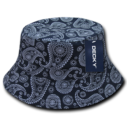 Decky 459 Relaxed Paisley Buckets, Black