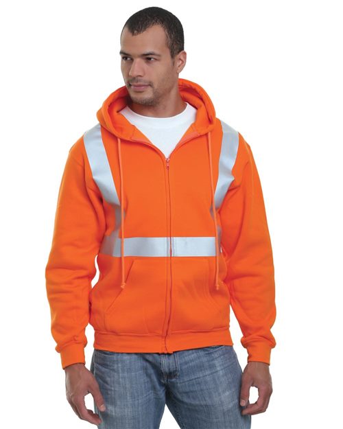 Bayside 3790 Men's USA-Made Hi-Visibility Full-Zip Hooded Sweatshirt