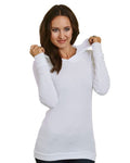 Bayside 3425 Women's USA-Made Soft Thermal Hooded T-Shirt