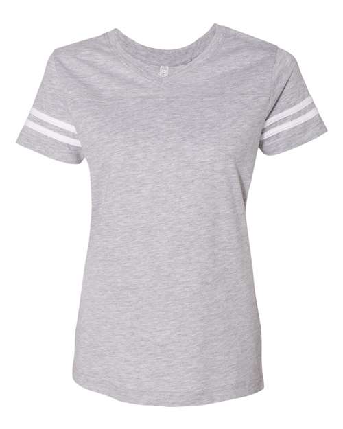 LAT 3537 Women's Football V-Neck Fine Jersey Tee