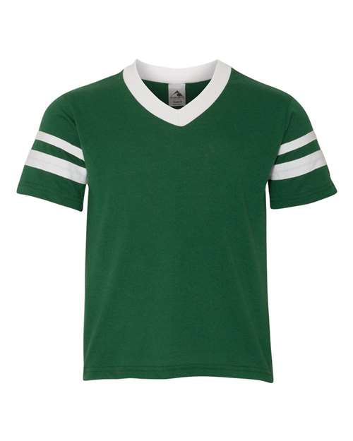 Augusta Sportswear 361 Youth V-Neck Jersey with Striped Sleeves