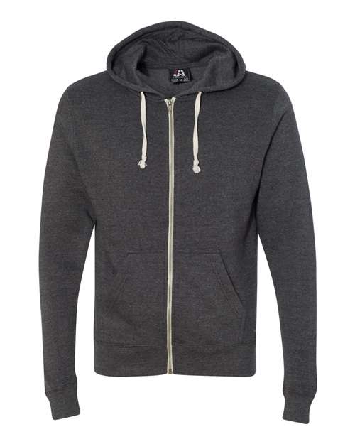 J. America 8872 Men's Triblend Full-Zip Hooded Sweatshirt