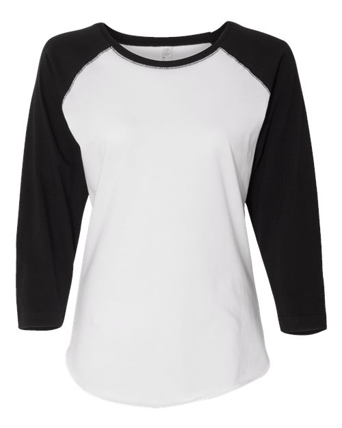 LAT 3530 Women's Baseball Fine Jersey Three-Quarter Sleeve Tee