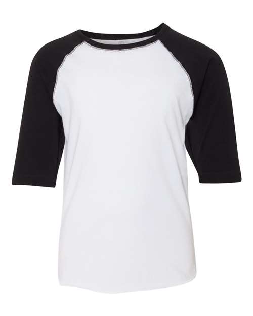 LAT 6130 Youth Baseball Fine Jersey Three-Quarter Sleeve Tee