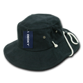 Decky 510 Structured Cotton Aussie Hat, Black