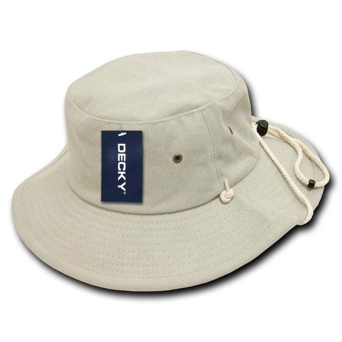 Decky 510 Structured Cotton Aussie Hat, Black