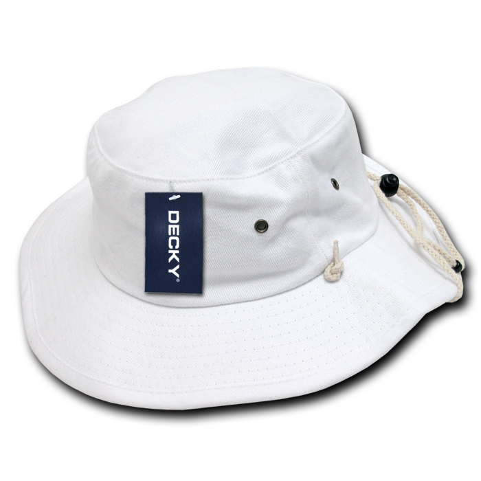 Decky 510 Structured Cotton Aussie Hat, Black