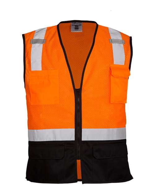 Kishigo 1509 Unisex Black Bottom Mesh Class 2 Vest