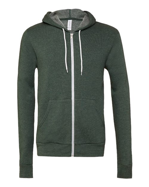 BELLA + CANVAS 3739 Unisex Sponge Fleece Full-Zip Hoodie Sweatshirt