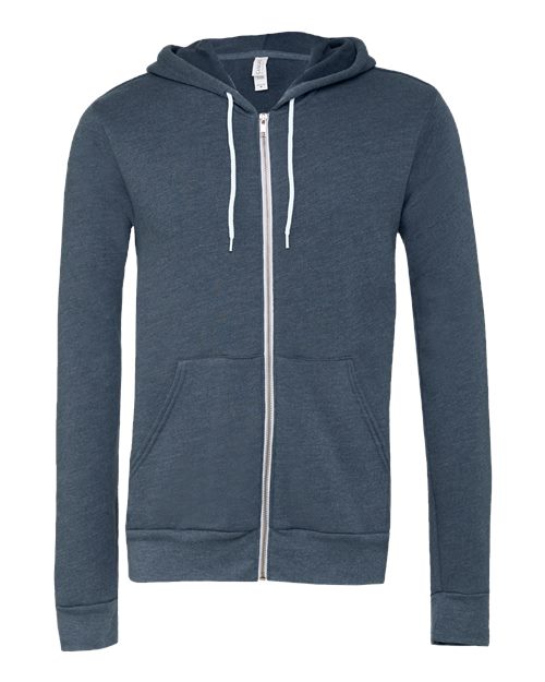 BELLA + CANVAS 3739 Unisex Sponge Fleece Full-Zip Hoodie Sweatshirt