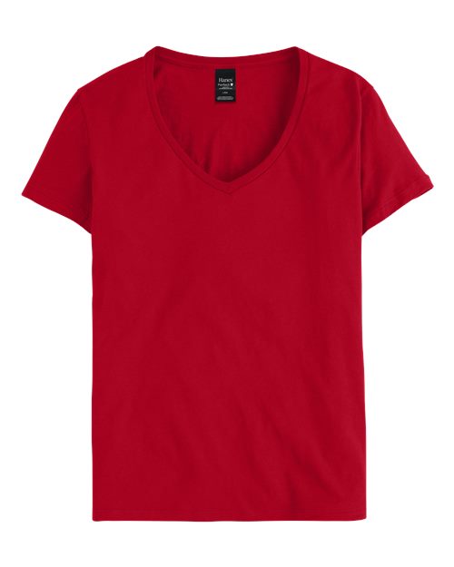 Hanes S04V Women's Perfect-T V-Neck T-Shirt