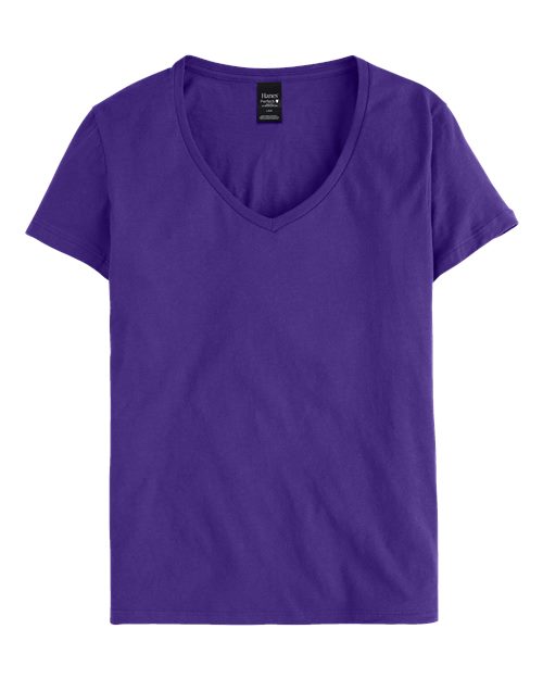 Hanes S04V Women's Perfect-T V-Neck T-Shirt