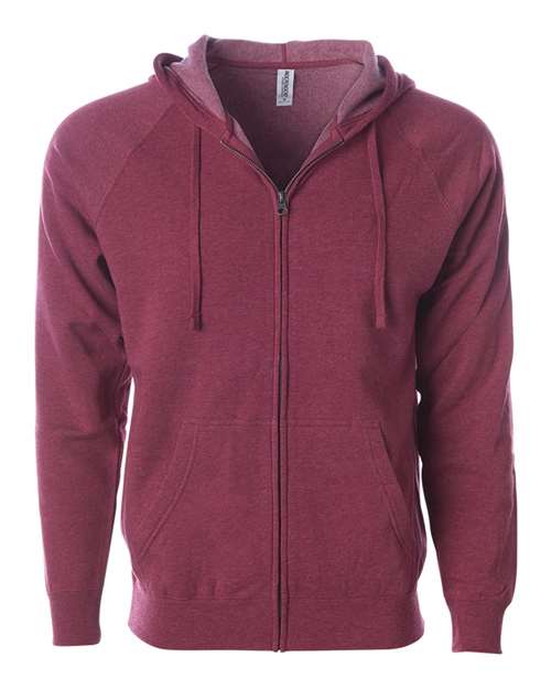 Independent Trading Co. PRM33SBZ Unisex Special Blend Raglan Full-Zip Hooded Sweatshirt