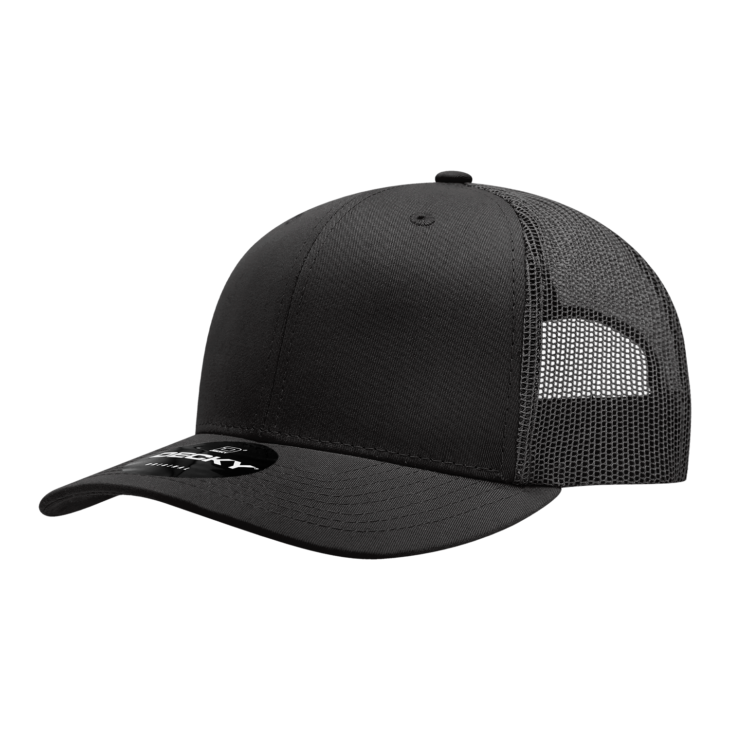 Decky 6021 6 Panel Mid Profile Structured Cotton Blend Trucker