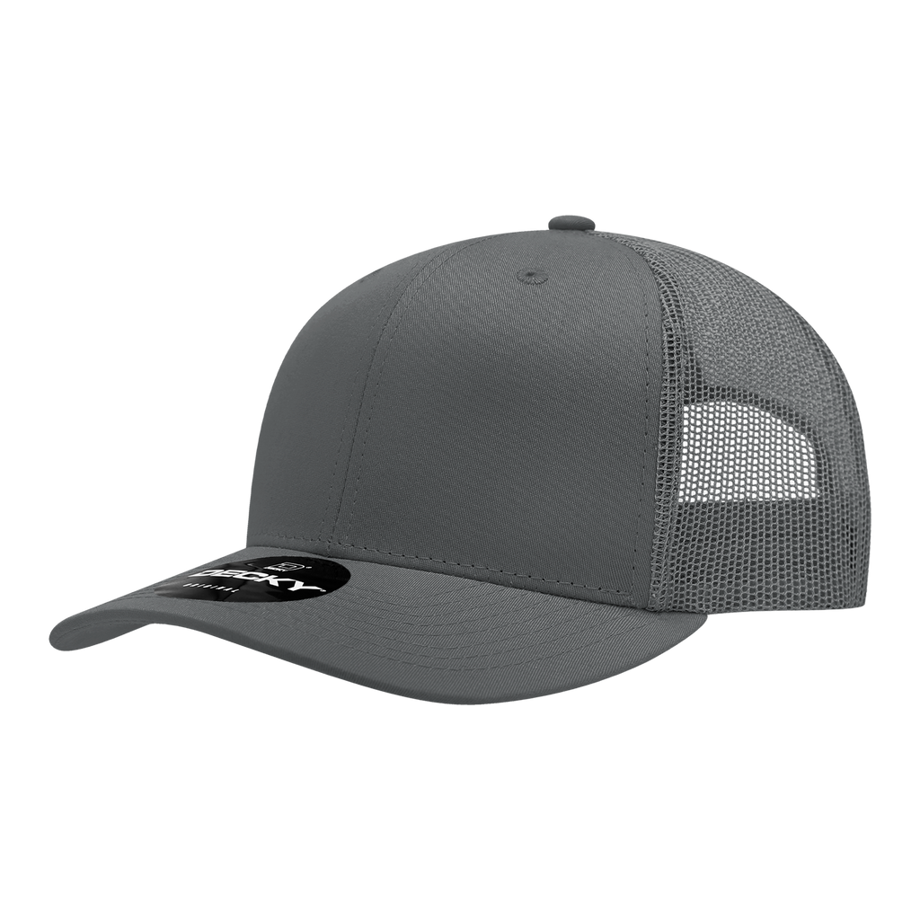 Decky 6021 6 Panel Mid Profile Structured Cotton Blend Trucker