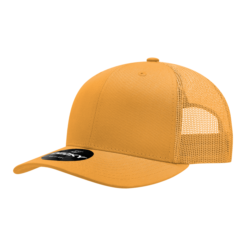 Decky 6021 6 Panel Mid Profile Structured Cotton Blend Trucker