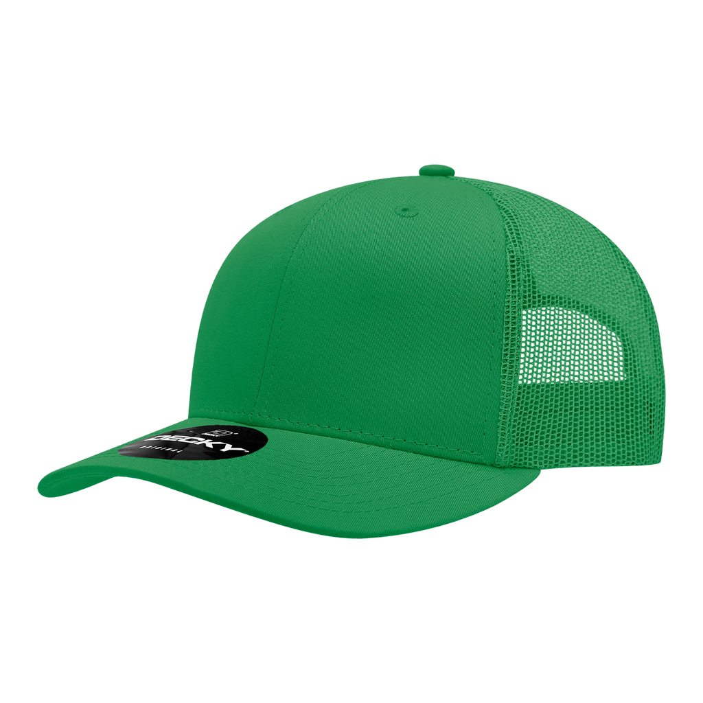 Decky 6021 6 Panel Mid Profile Structured Cotton Blend Trucker
