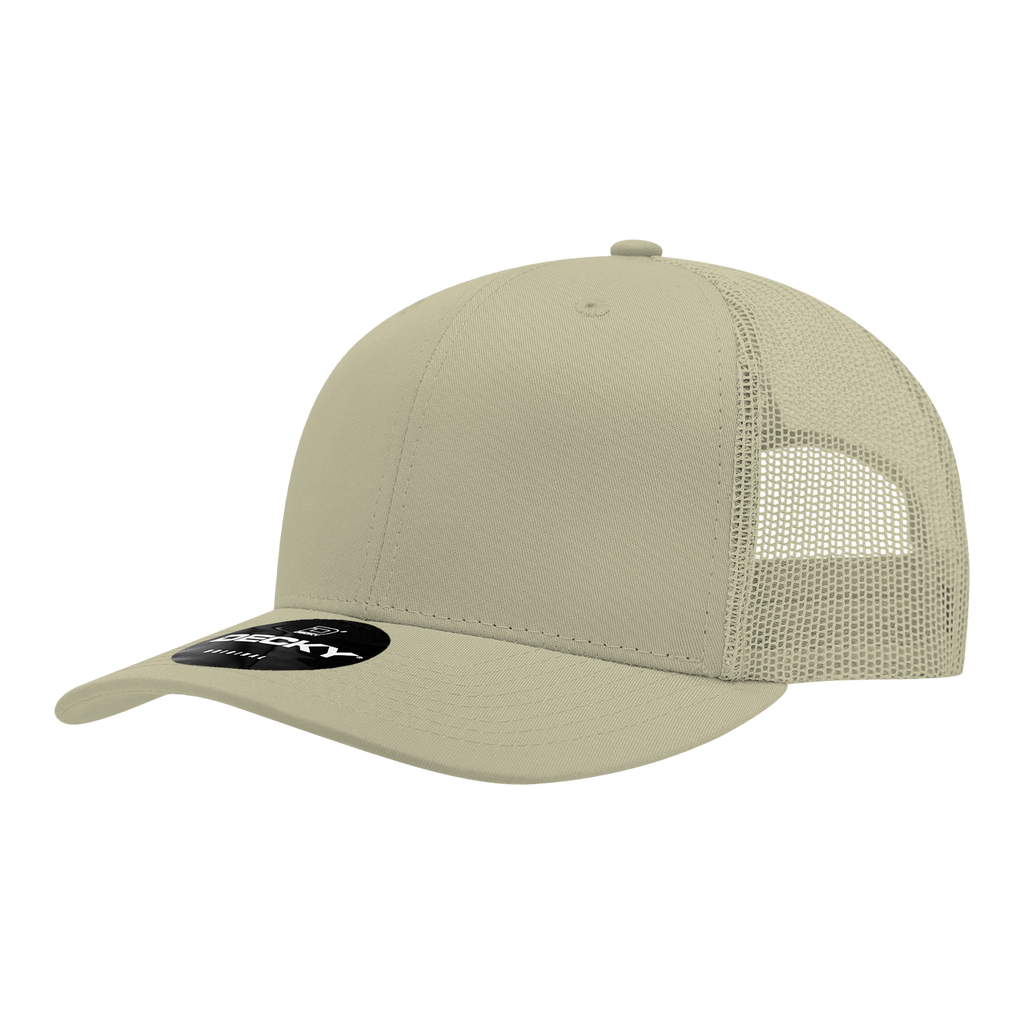 Decky 6021 6 Panel Mid Profile Structured Cotton Blend Trucker