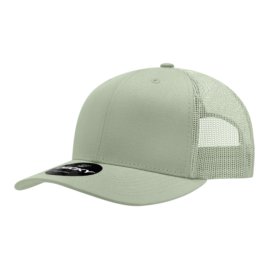 Decky 6021 6 Panel Mid Profile Structured Cotton Blend Trucker